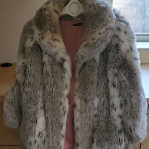 VTG Ranch Mink Jacket/Coat Natural Silver Blue Fox Tuxedo - size 8-10